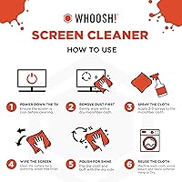 Vista 7 de WHOOSH! Pro - Limpiador de pantalla de TV recargable de 16.9 onzas líquidas y paño de microfibra, limpiador sin rayas para pantallas planas, OLED