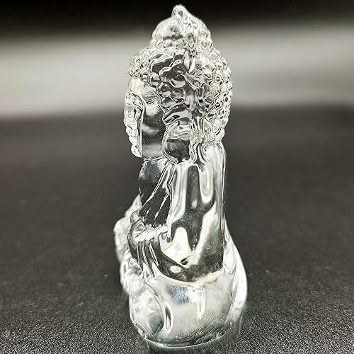 Miniatura 5 de Reyife Estatuas de Buda de cristal transparente curativo, coleccionables y figuras para meditación, yoga, decoración zen, decoración del hogar