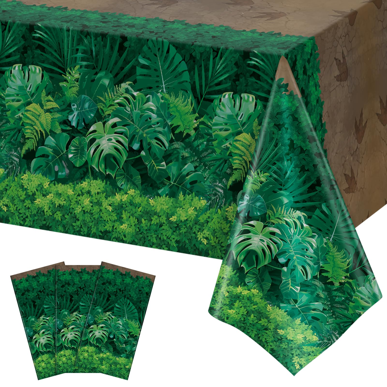 NatNarr 3 Pack Forest Path Tablecloths, Safari Jungle Table Cover