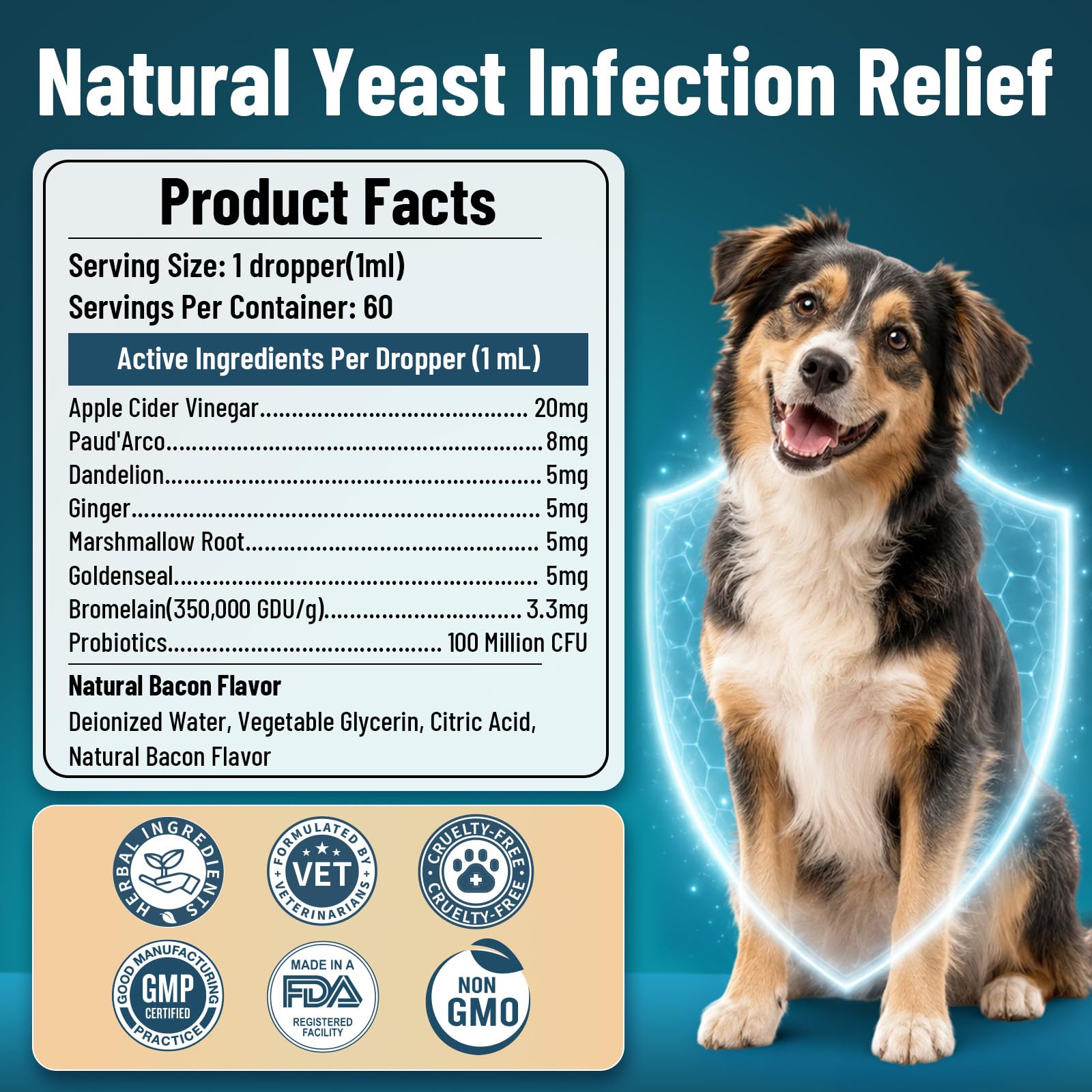 VICSOM Dog Yeast Infection Treatment, Natural Itchy Skin Ear Support, 60ml — Amazon image 8