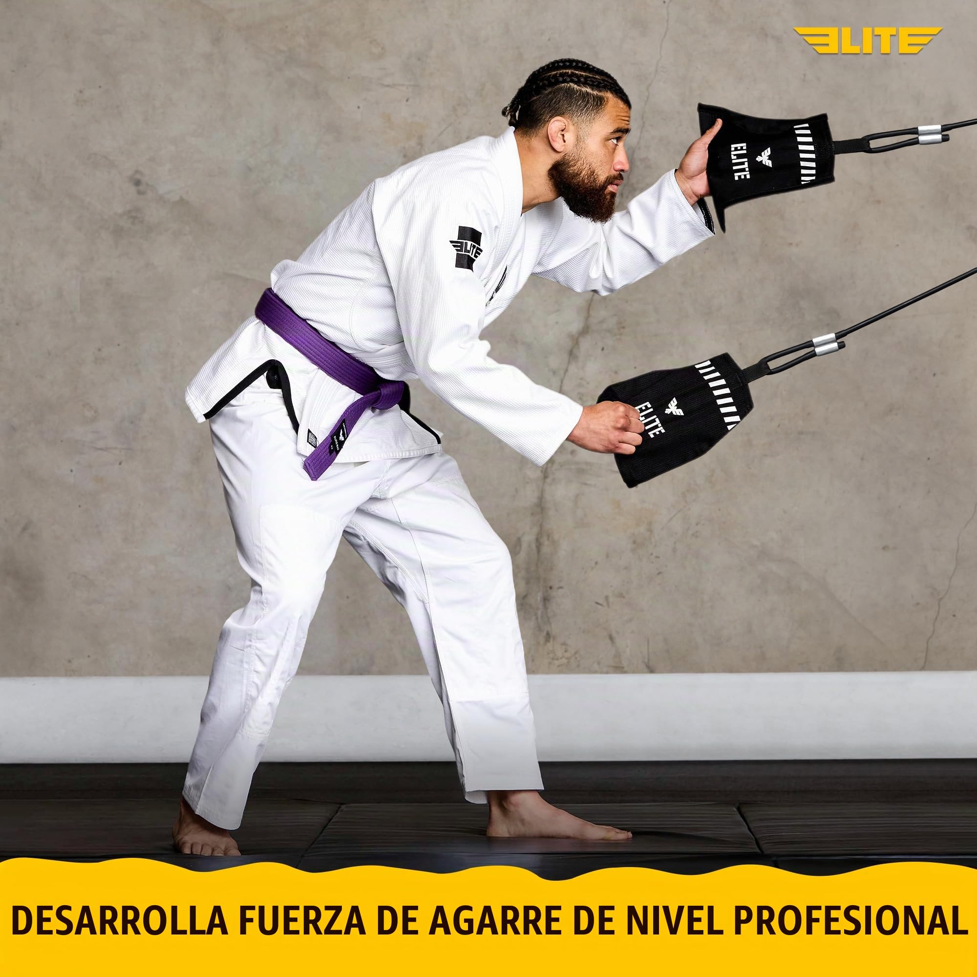 Elite Sports Jiu Jitsu Grip Trainer Simulate Gi - Entrenador de fuerza de agarre para BJJ MMA Judo y entrenamiento de agarre