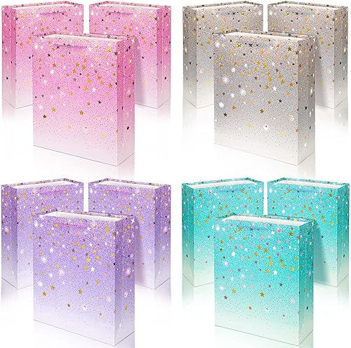 Miniatura 1 de Vowcarol Paquete de 12 bolsas de regalo de cumpleaños surtidas para niños, bolsas de regalo de fiesta para niños, bolsas brillantes para cumpleaños,