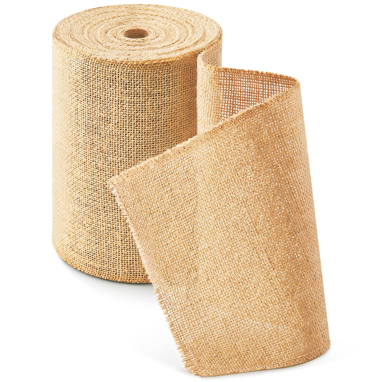 HEETA Jute Tischläufer Tischband 20cmx15m, Natur Juteband Tischläufer Meterware Zuschneidbar für Verschiedene Schreibtischgrößen, Tischdekoration für Gartenparty, Hochzeit
