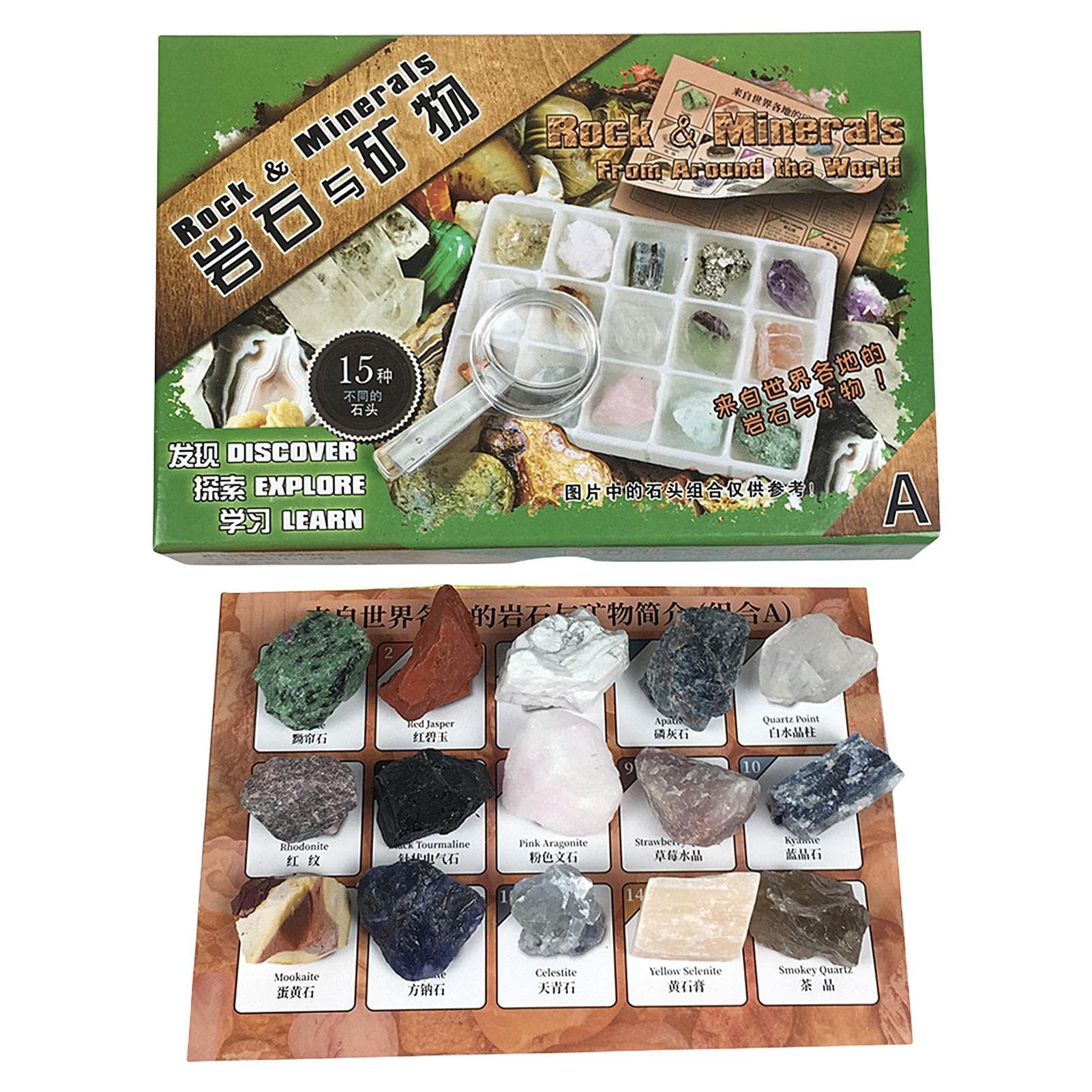 Amazon.co.jp: 岩石・化石キット - 15 個の天然水晶鉱石標本