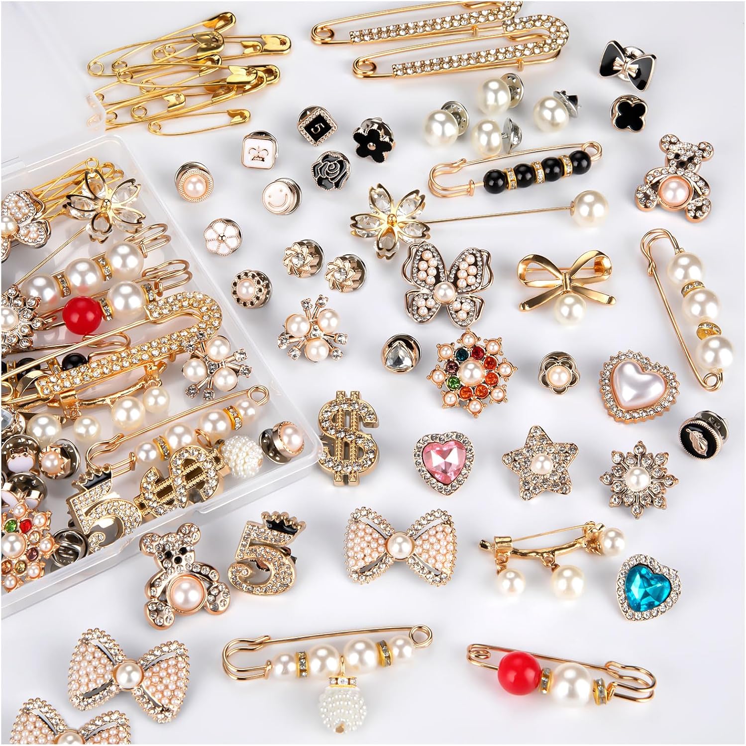 Safety Pins For Clothes 80-Piece Sock Charm Kit - Bling Safety