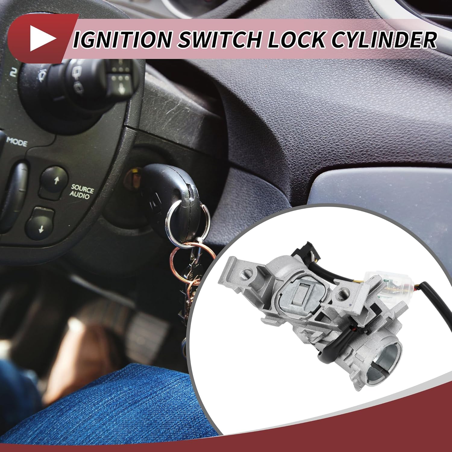 1 Set Ignition Lock Cylinder Assembly for Volkswagen Beetle 2012-2019 for VW Jetta 2011-2018 Ignition Switch Cylinder Lock Assy No.5C6905841 Metal - Image 3