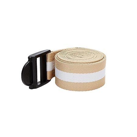 Amazon Basics Anti Skid Cotton Yoga Strap Belt, Stripe, 8 Feet