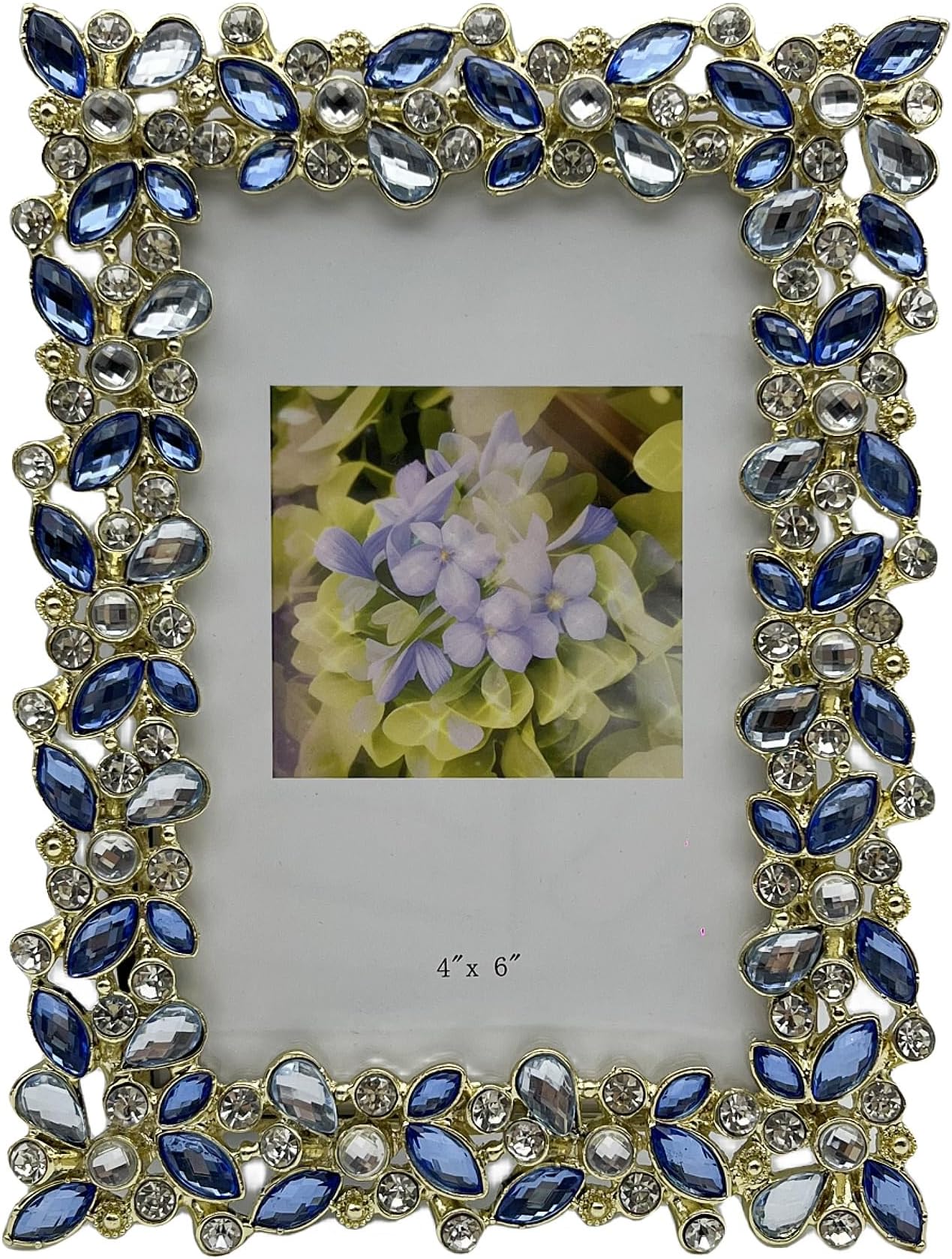 Amazon.com - Evenchae Mini Tabletop Picture Frame, Silver with Blue ...
