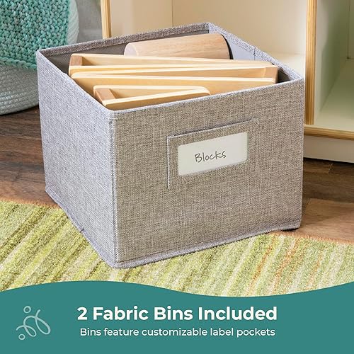 Miniatura 13 de Guidecraft EdQ - Rincón de lectura - Natural: estantería multiusos de madera y organizador de juguetes; muebles de madera contrachapada de abedul