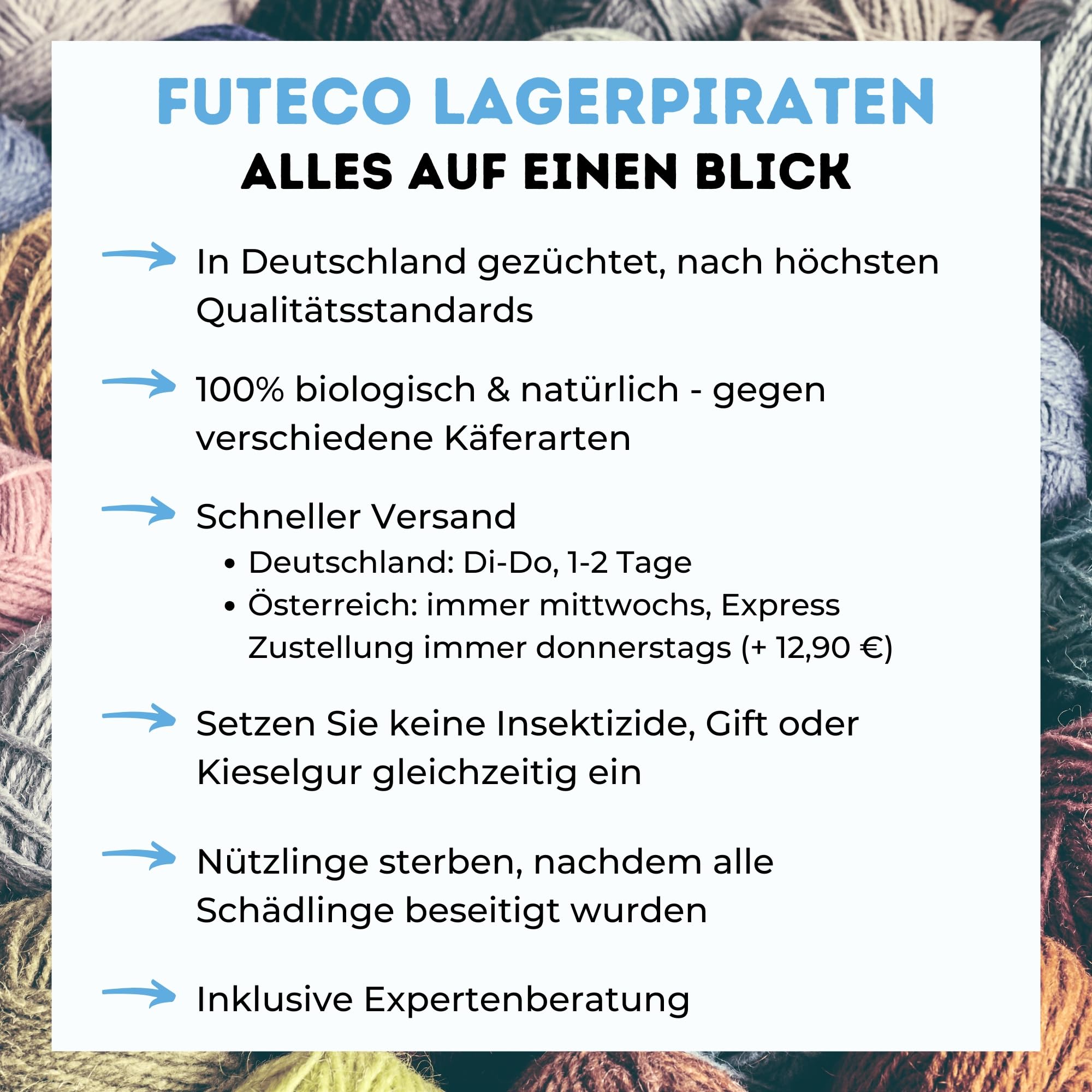 Speckkäfer & vieles mehr bekämpfen mit Lagerpiraten (120 Tiere in Kunststoffröhre) – für ca. 60 m² – 100% Biologisch, Chemiefrei & Natürlich – Made in Germany