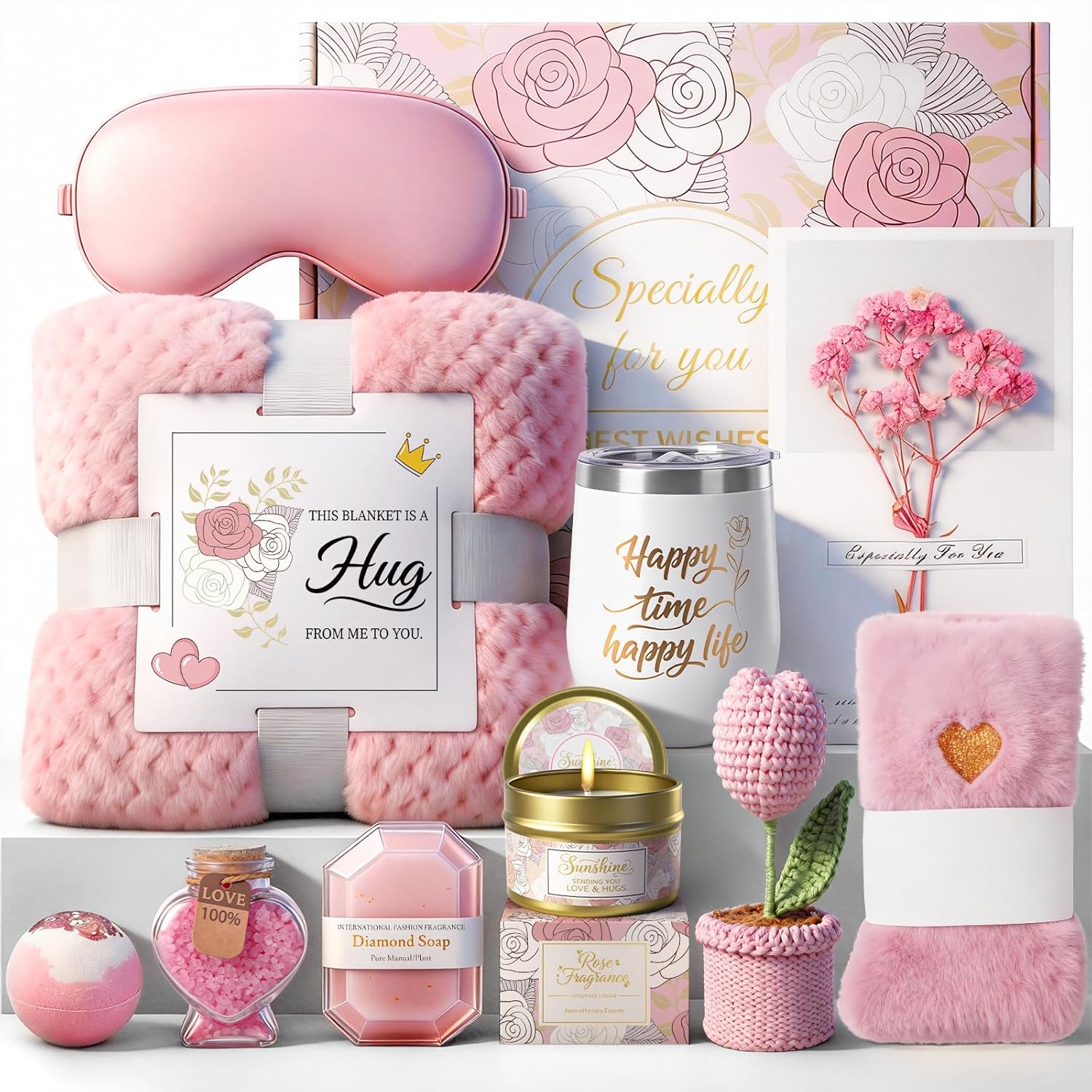 Birthday Gift Get Well Soon Gift -Valentines Day Gifts for Her Women Daughter Girlfriend Sister Wife Grandma,Self Care Gift Kit Get Well Relaxing Spa,Thinking of You Sympathy Gifts,Encouragement
