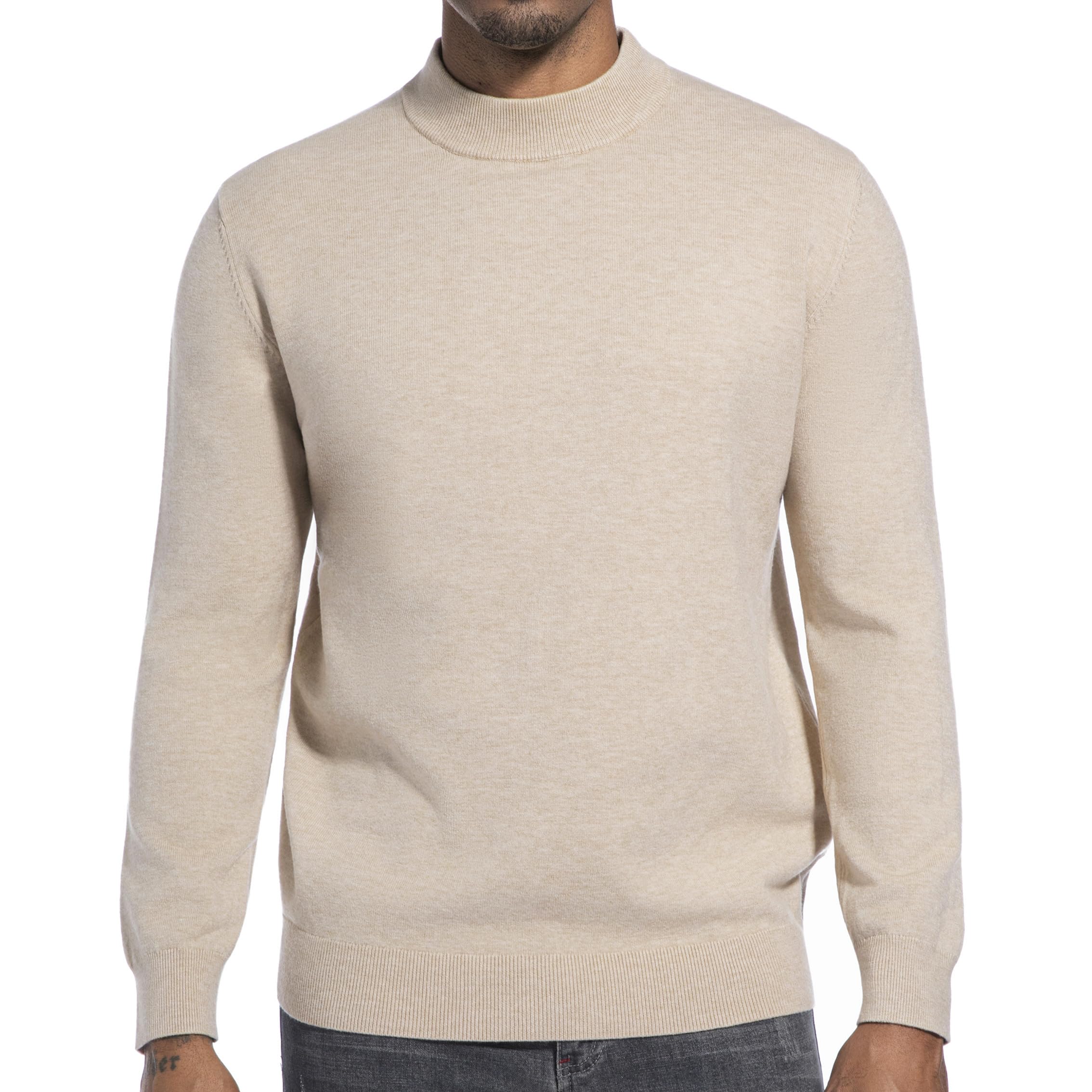 VEIISAR Herren Stehkragenpullover 360g - Dicke Variante - Pullover Wärme für Herbst/Winter - Weicher Bequemer Strickpullover