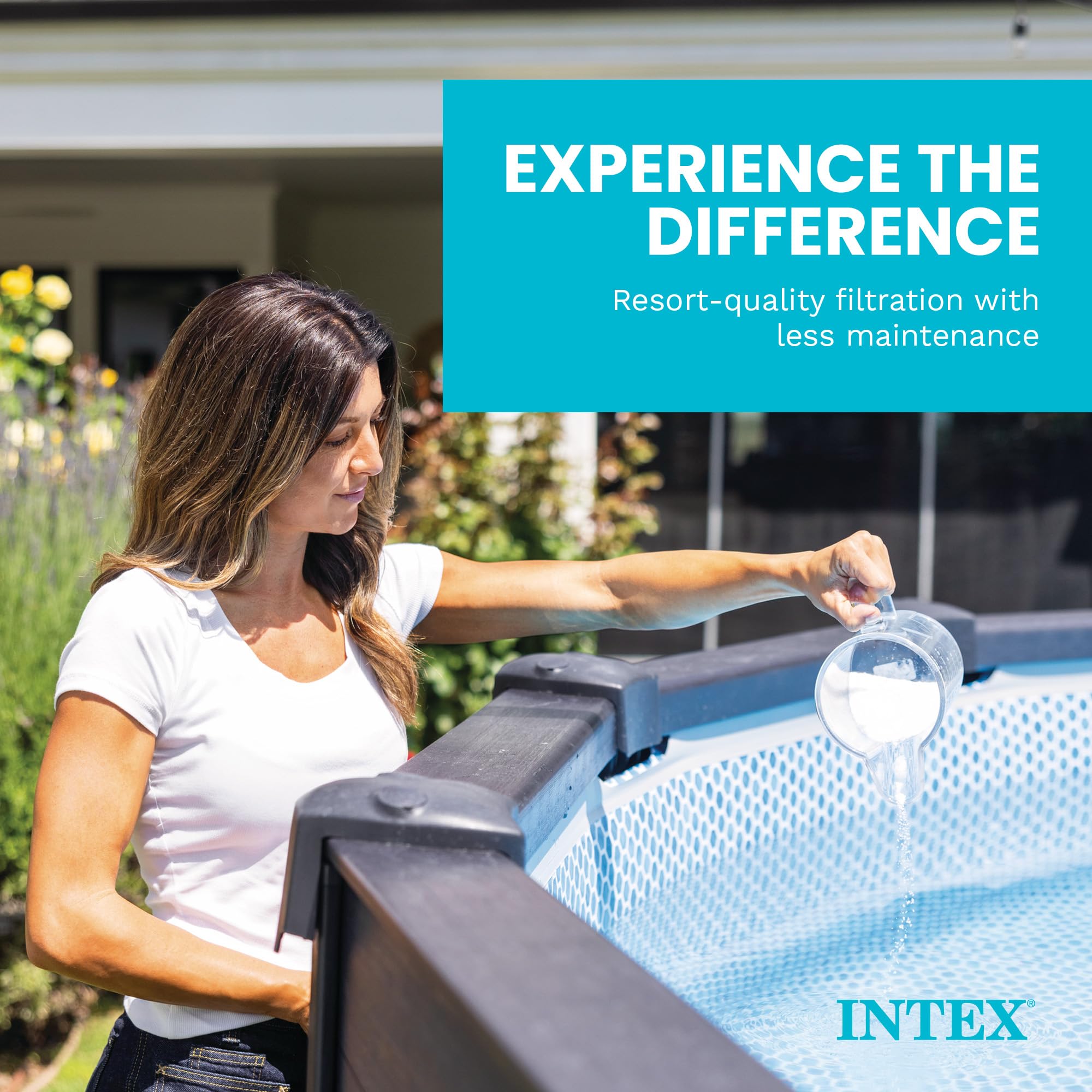 INTEX Krystal Clear Système de chlore de piscine d'eau salée pour piscines hors sol jusqu'à 25 000 litres, nettoyeur de piscine avec minuterie automatique et autonettoyant