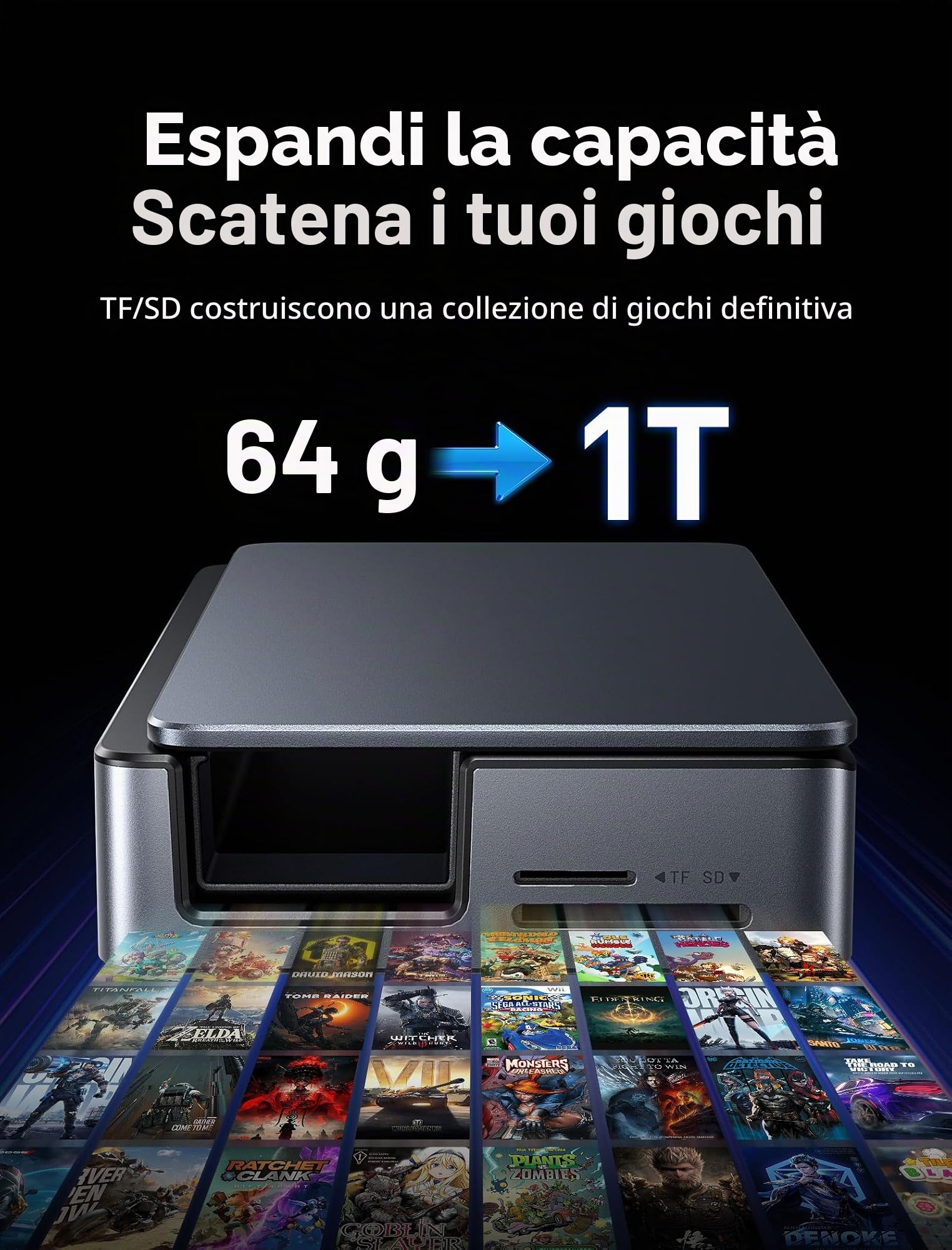 VENTION 9-IN-1 Steam Deck Dock, Docking Station per Switch con HDMI 4K@60Hz, USB-C/A 10Gbps, SD/TF, Ethernet 1000Mbps, PD 100W, Compatibile con Steam Deck, ROG Ally X, Switch, Legion Go, iPad
