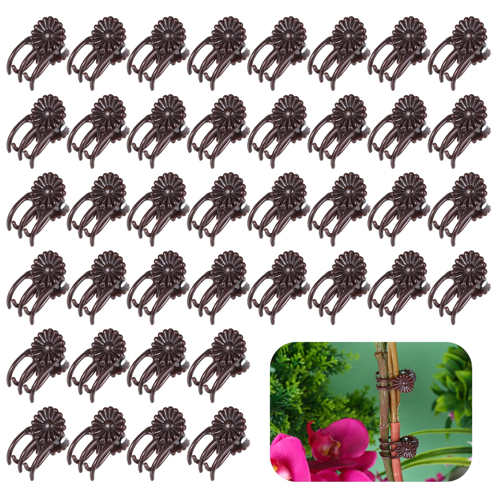 Lot De 100 Clips Pour Plantes Grimpantes – Soutien Pour Tomates, Orchidées, Concombres – Pince Réutilisable Verte