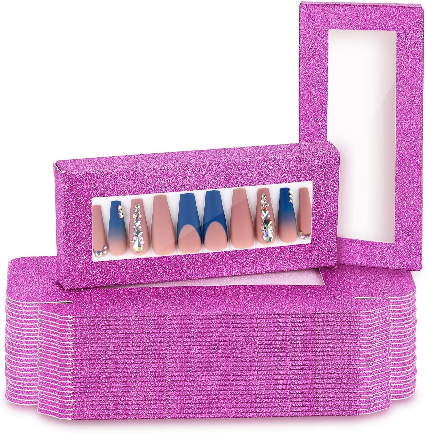 Noverlife 30PCS Empty Press on Nails Packaging Boxes Set Including