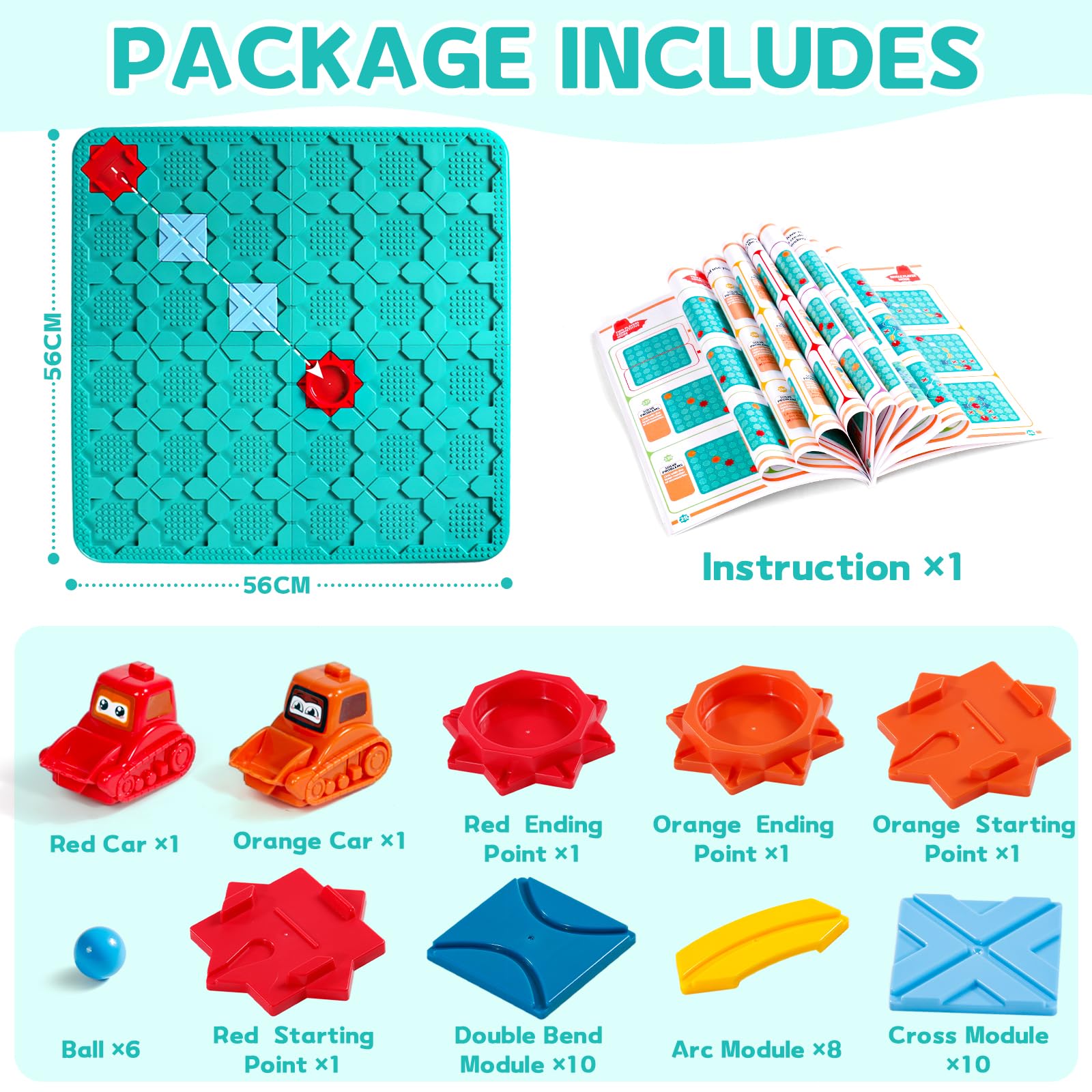 Jouet Enfant 3 Ans Jeux de Société Labyrinthe Jeu de Société Puzzle Enfant 3 Ans Grand Plateau 56x56CM Construction Logiques pour Famille et Multijoueurs avec 206 défis Cadeau Garcon Fille 3 4 5 Ans