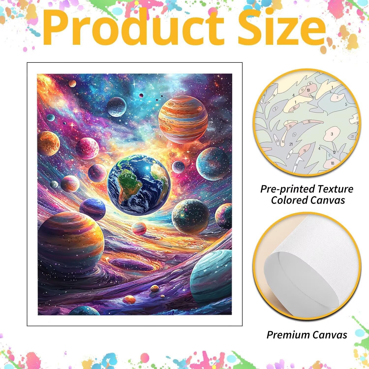 WEISHIWE Univers et planète Peinture Numero Adulte Kits, 60x80cm m-1086