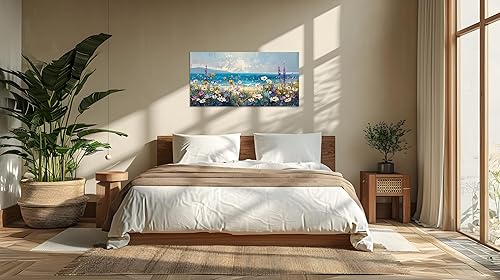 Miniatura 6 de TutuBeer Cuadro de pared bohemio para playa, costero, vintage, floral, campo de flores silvestres, vintage, impresiones en lienzo de margaritas y