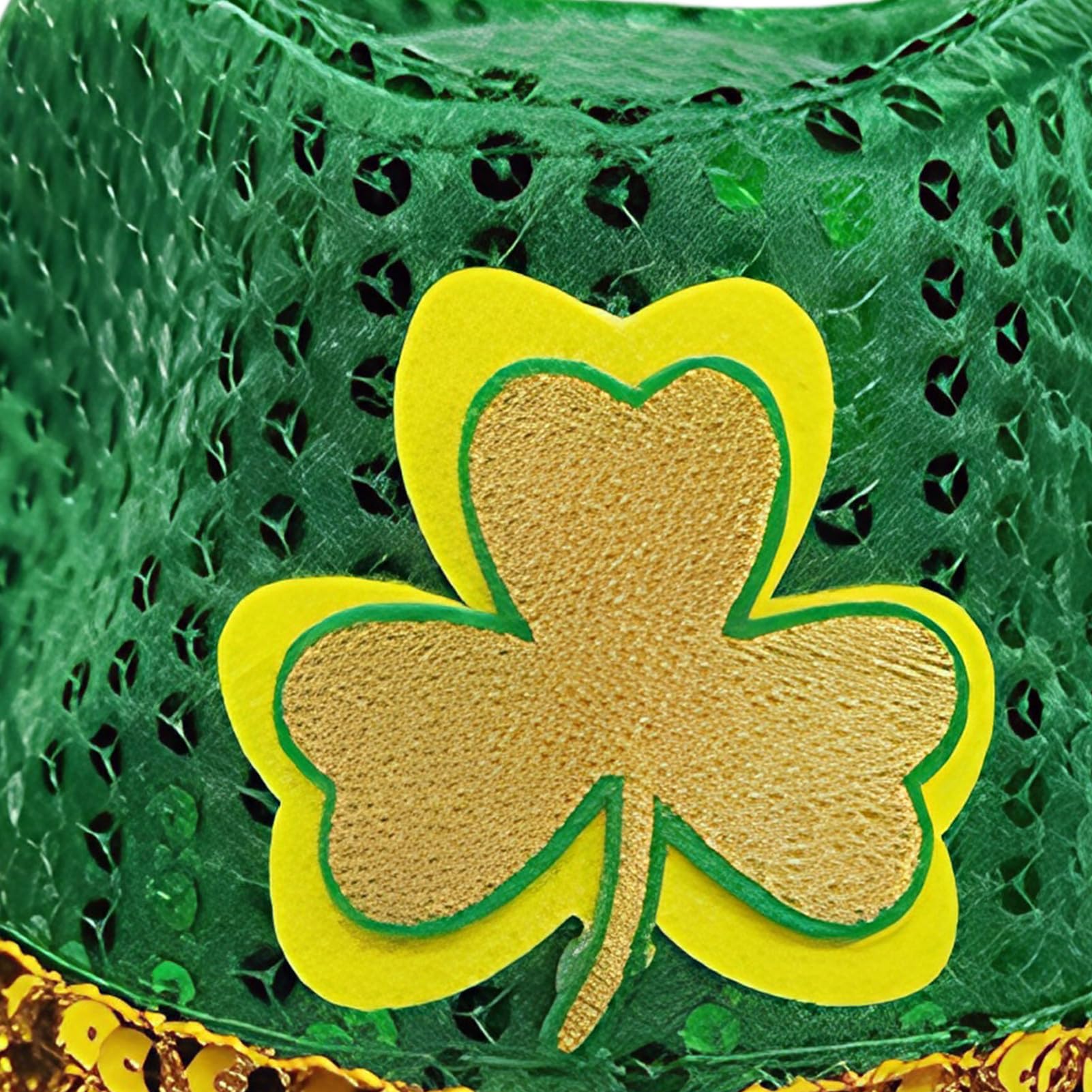 Cappello di San Patrizio – Cappello irlandese con paillettes e decorazione per feste, elegante cappello per costume per il giorno di San Patrizio, per adulti, bambini, donne, uomini, feste, festival