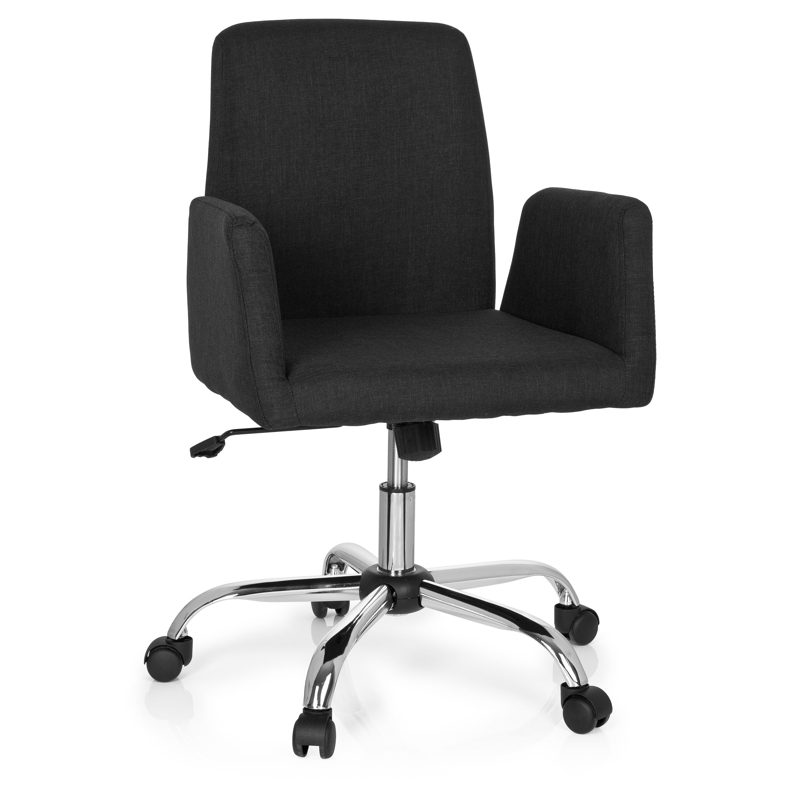 Chaise de bureau tissu résistant et siège pivotant noir