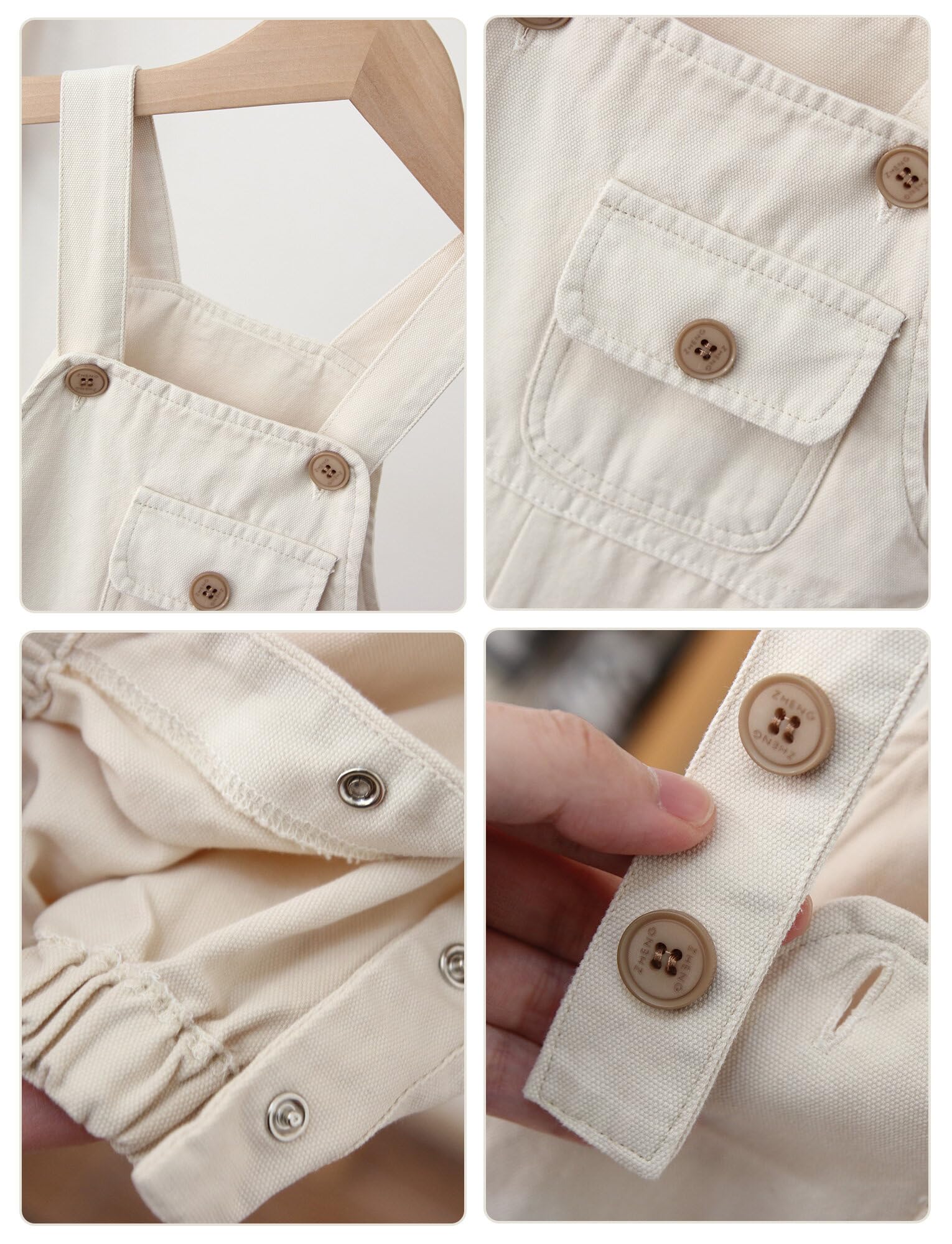 Happy Cherry Salopette Bambino Bimba Tuta di Jeans Estiva Bambini Unisex con Bottoni Bretelle Comodo Cotone Pagliaccetto Senza Maniche con Tasche 6 Mesi - 5 Anni