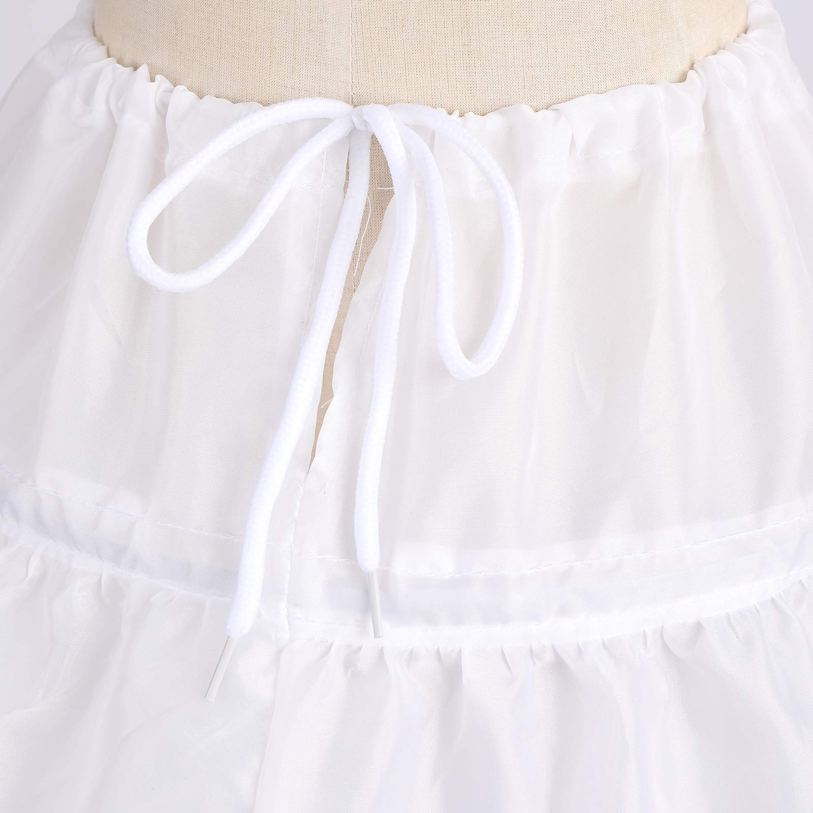 Odizli Jupon jupon jupe crinoline blanche enfant fille 3 anneaux longue bouffante jupe tulle fille fleur princesse robe