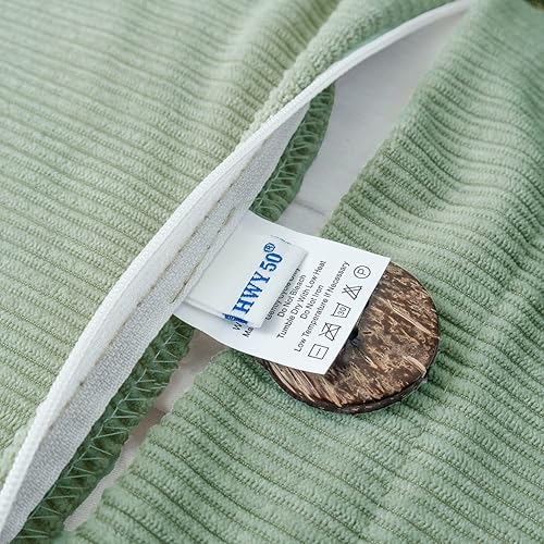 Miniatura 2 de HWY 50 Juego de 2 fundas de almohada de felpilla verde salvia de 16 x 16 pulgadas con tres botones, decoración de primavera suave para sofá, cama y