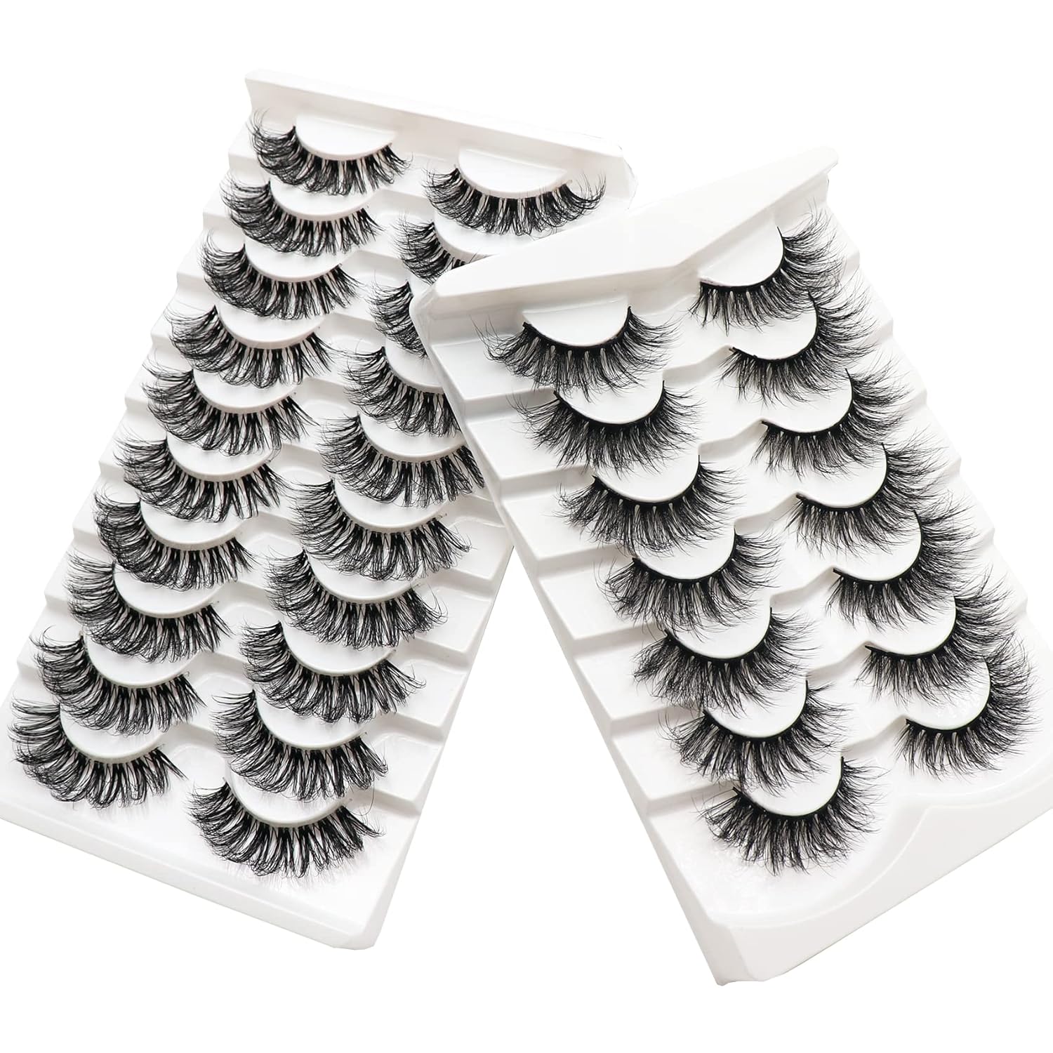 Veleasha Russian Strip Lashes with Clear Band and 18mm Fluffy False Eyelashes Veleasha Russian Strip Lashes with Clear Band and 18mm Fluffy False Eyelashes