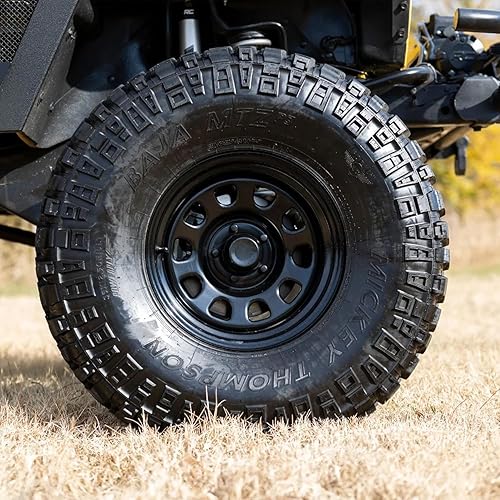 Miniatura 4 de Rough Country Rueda de acero negro, 16 x 8, patrón de pernos de 5 x 5.5, desplazamiento de 0.47 pulgadas, orificio 4.25, borde todoterreno de