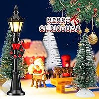 Vista 6 de Shappy 24 piezas de lámpara de Navidad, accesorios de pueblo, mini lámpara de calle, casa de muñecas, modelos de farola para modelos de luces