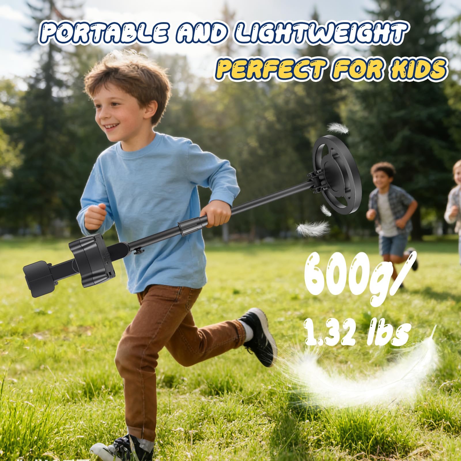 Detector de Metales Niño, Detector Ligero con Pantalla LCD e Indicación Sonora, IP68 Impermeable y Alta Sensibilidad, 2 Modos Kit de Caza del Tesoro para Niños Buscador de Oro (Azul)
