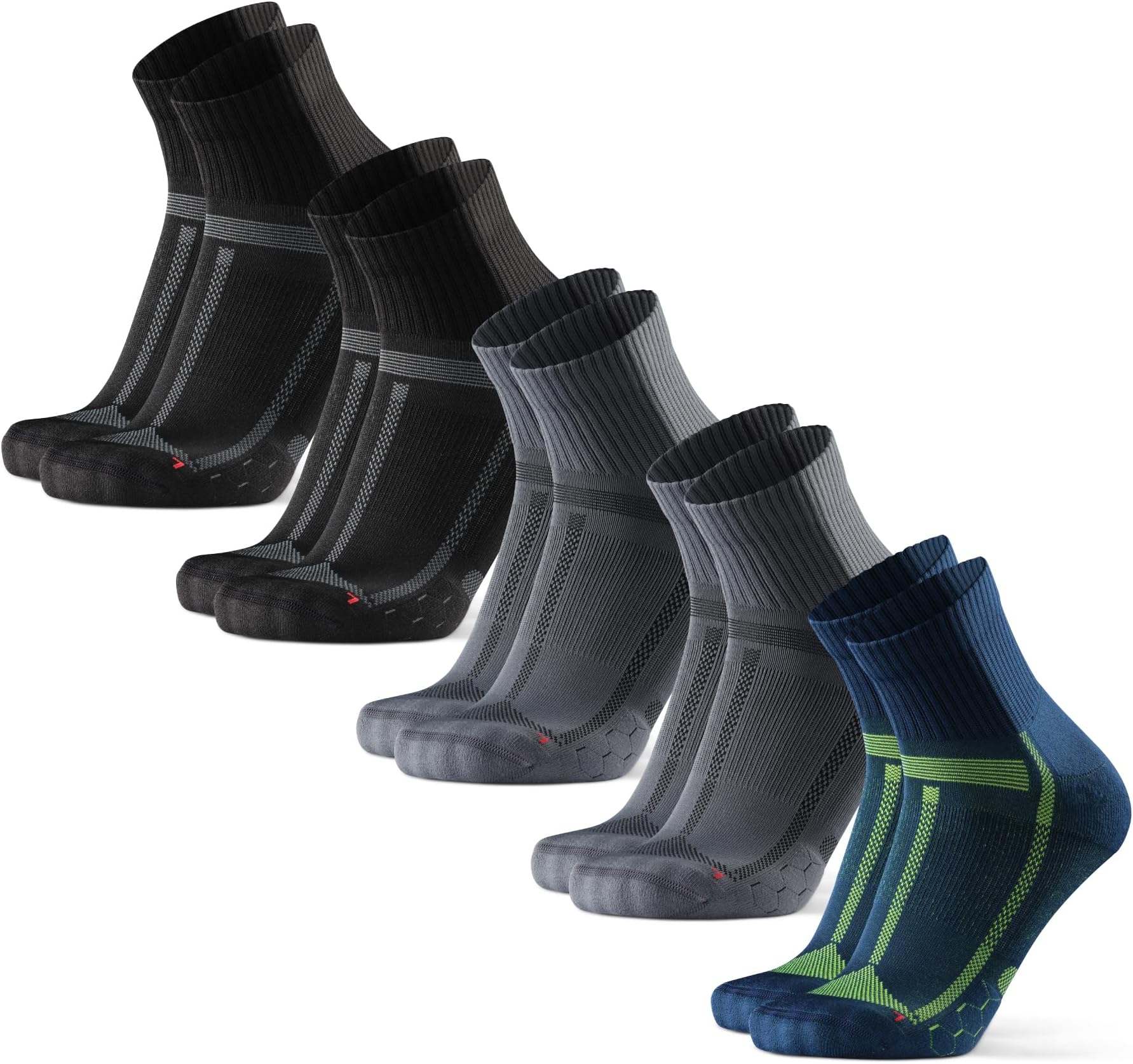 Ultra-Comfort Quarter Running Socks, Performance Socks, Men & Women - 3 or 5 Pack