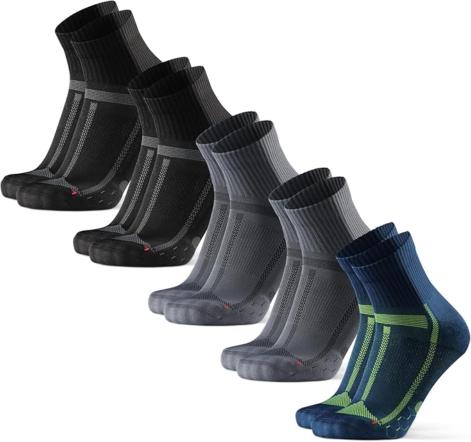DANISH ENDURANCE Chaussettes de Running Longue Distance, Anti-Ampoules, Soutien Voûte Plantaire pour Homme et Femme, Lot de 3