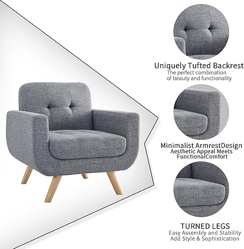 Miniatura 9 de Rosevera Elena - Sillón contemporáneo con tapicería de lino muebles de sala de estar 1 asiento azul marino