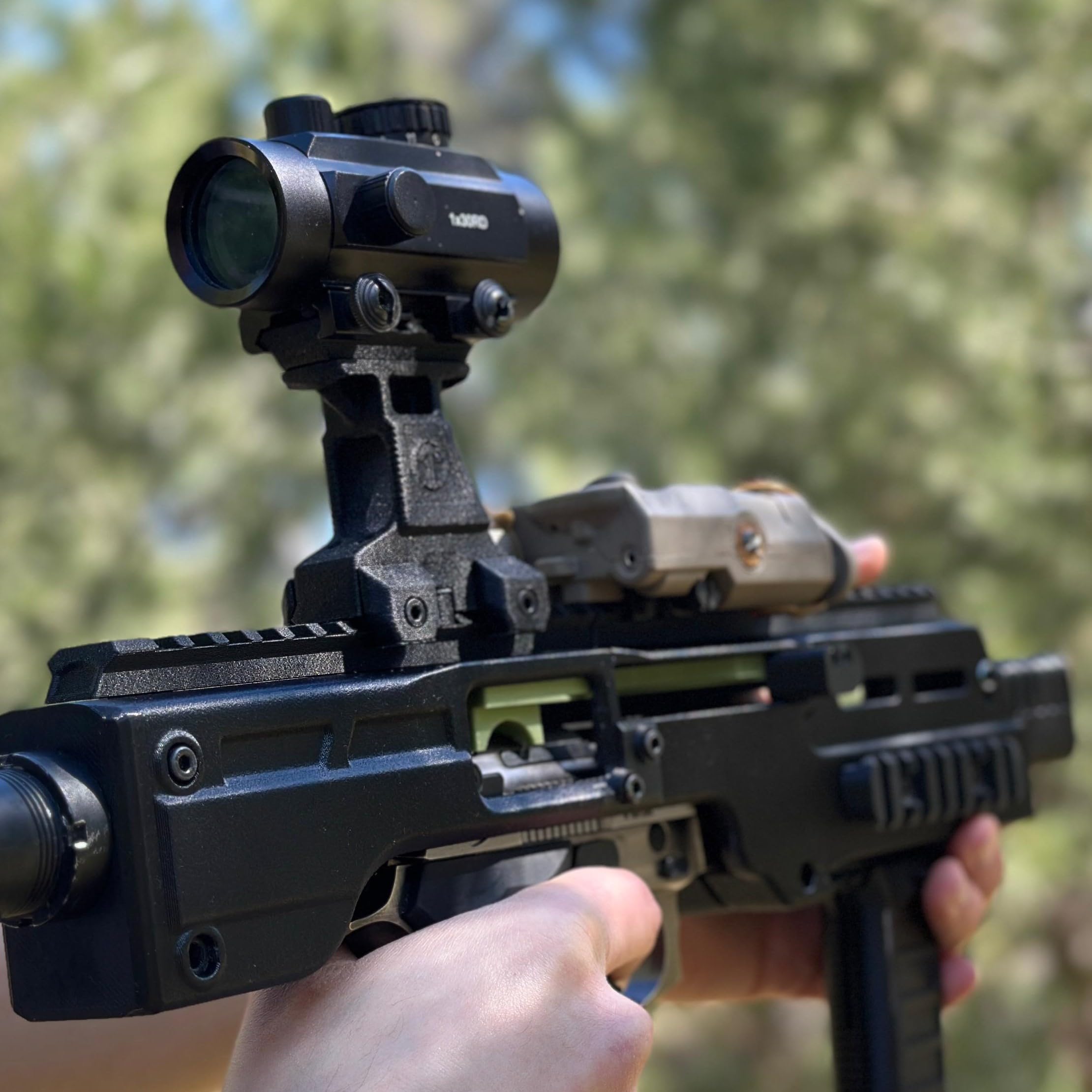 Viking Montura Elevadora Rail Picatinny Airsoft, Riser Mount, Soporte Táctico para Visores Red Dot y Ópticas, Fabricada en Polímero con Fibra de Carbono, Alta Resistencia y Ligereza