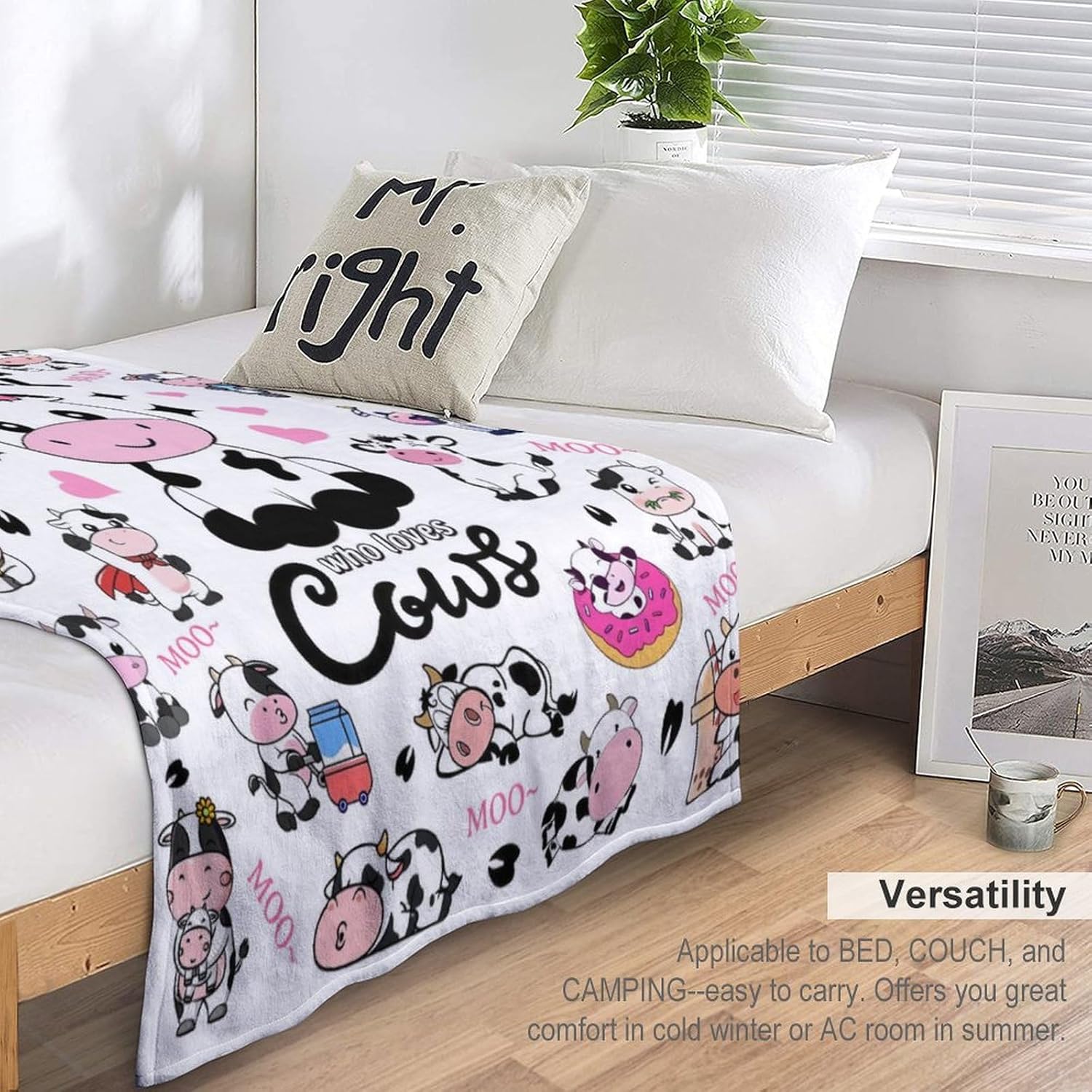 Cow Blanket Soft Cozy Flannel Cows Throw Blanket Bedding Decor Stuff Cow Lovers Gifts for Girls Women Kids Adults 50"x40" - Image 6