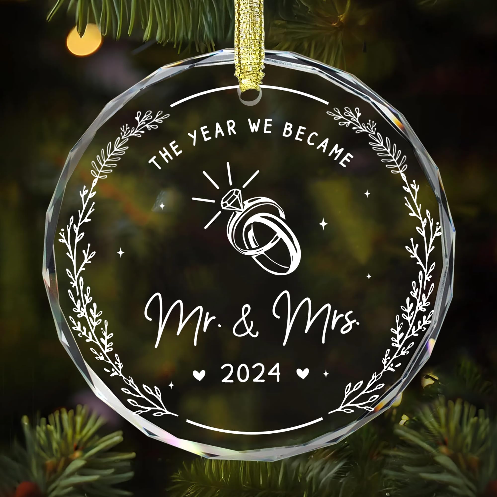 GossbyWedding Gifts - Mr and Mrs Gifts - 1st for Wife Husband - Car Hanging Decoration Ornament - Wine Bottle Decor - Just Married Gifts for Newlywed Couple, Bride, Groom V1