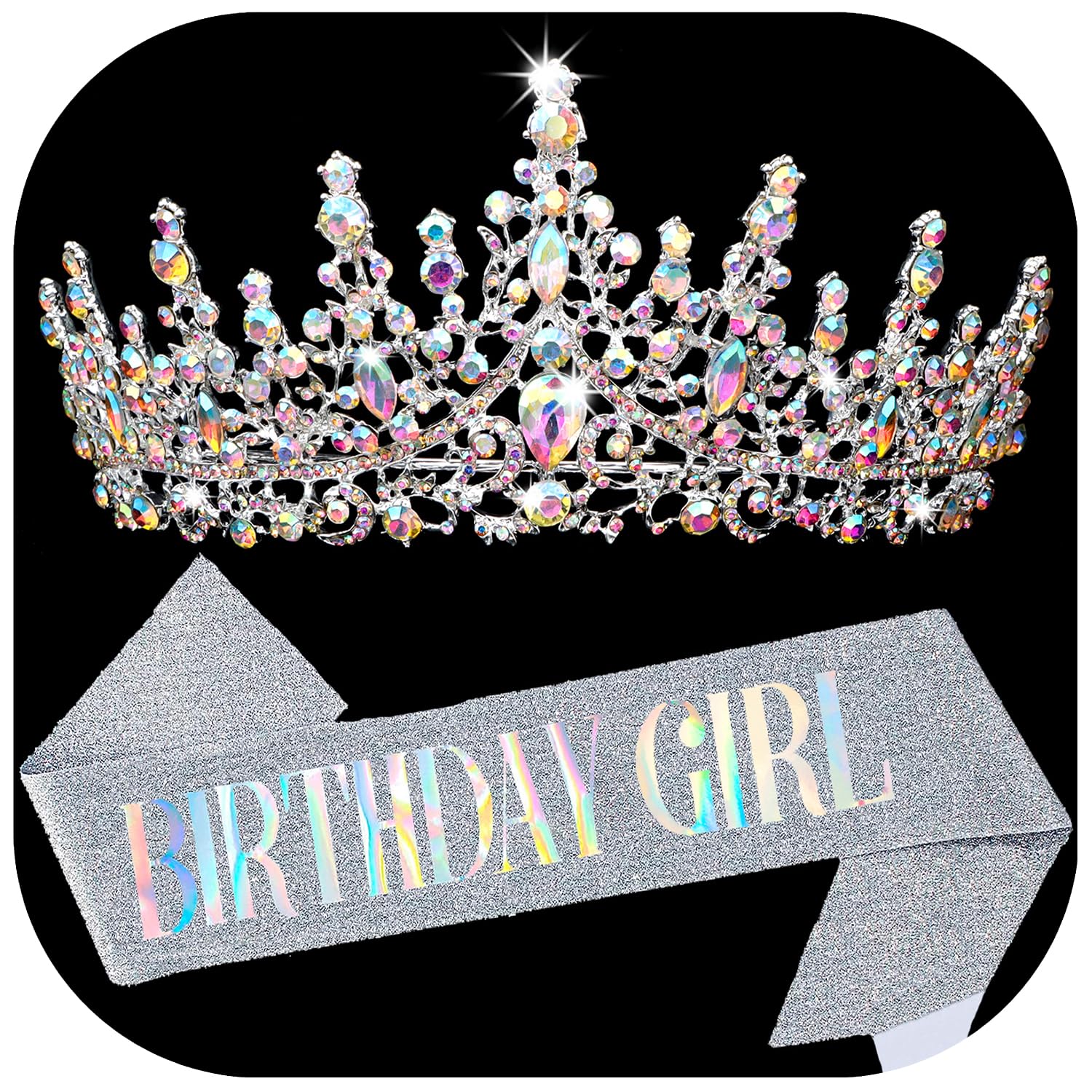 Corona De Cumpleaños Para Niña De 10 Años | Diadema Con Rosa Y Cinta De Satin | Decoración De Fiesta Infantil