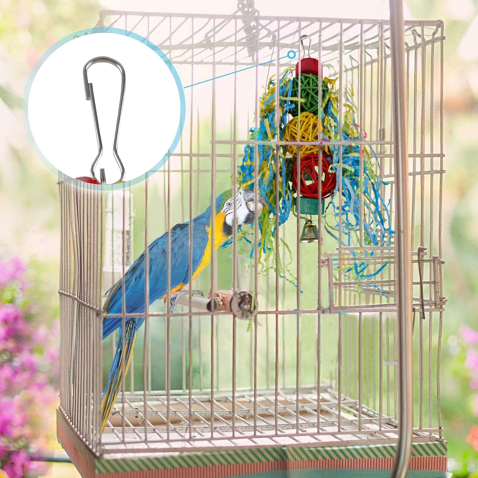 5PCS Bird Toys for Parakeet Cage Bird Swing Hanging Set including Climbing Ladder Rope Perch Bell - Image 4