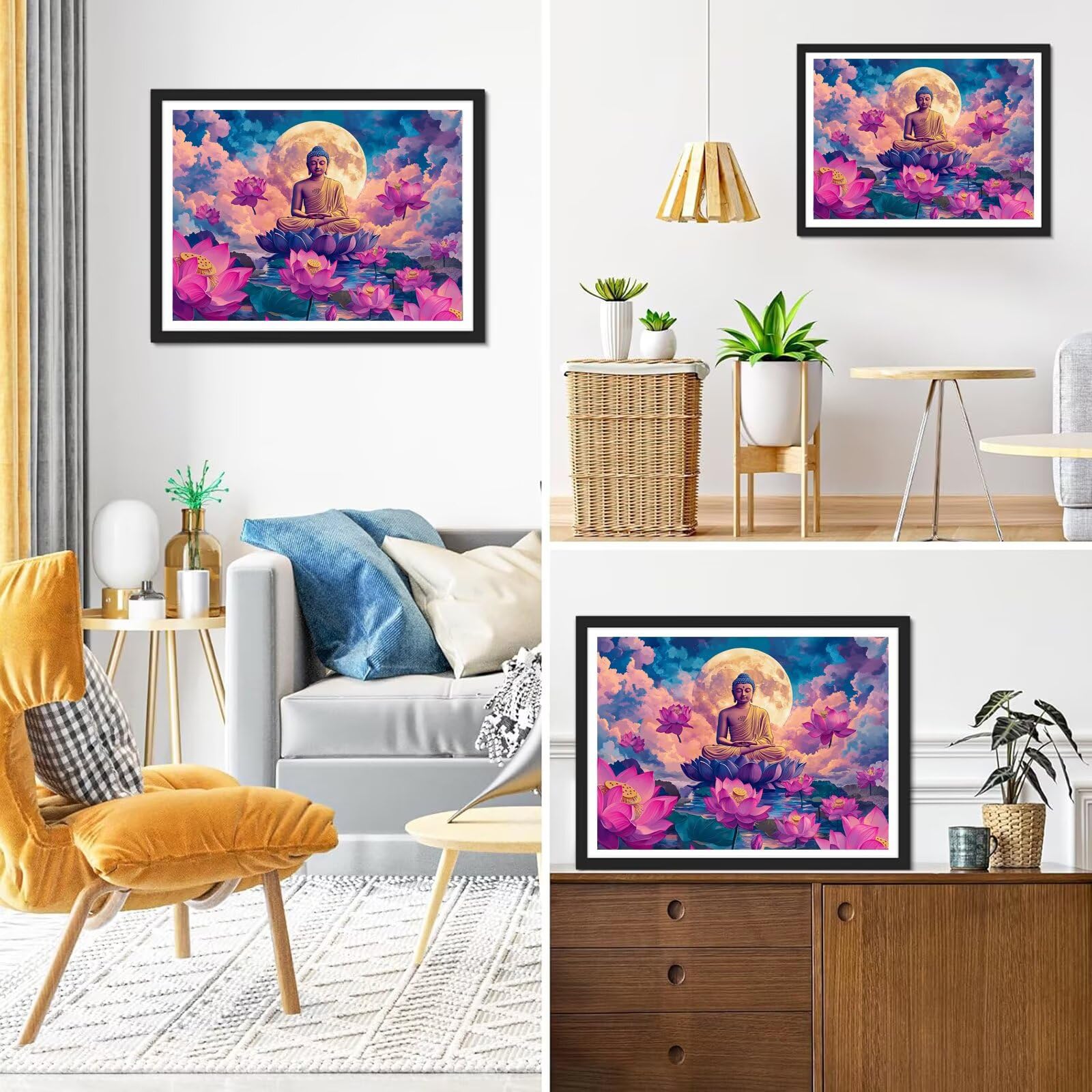 Diamond Painting Lotus, 5D Diamond Painting Erwachsene 70x90cm qw1-601
