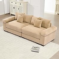 Vista 49 de Sofás seccionales de pana de 92 pulgadas para sala de estar, cómodo juego de sofás seccionales de gran tamaño con asiento profundo, sofás grandes