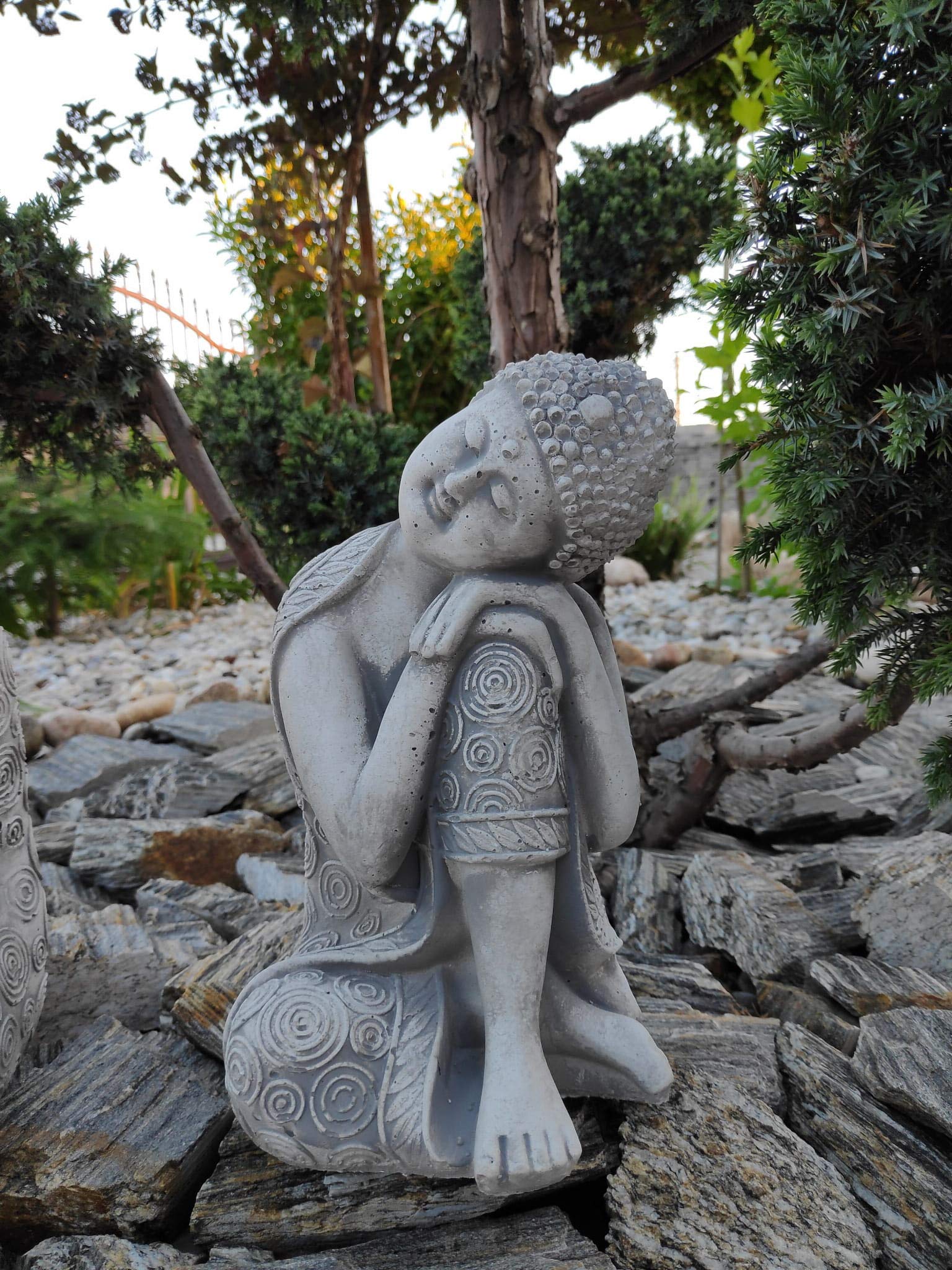 Ornement de décoration de Jardin Statue en Pierre - Koṇagamana Bouddha endormi à Droite