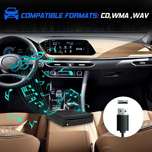 Miniatura 6 de Reproductores de CD para vehículos Reproductor de CD integrado de OE portátil externo para coche a través de conexión de radio USB con USB Plug and