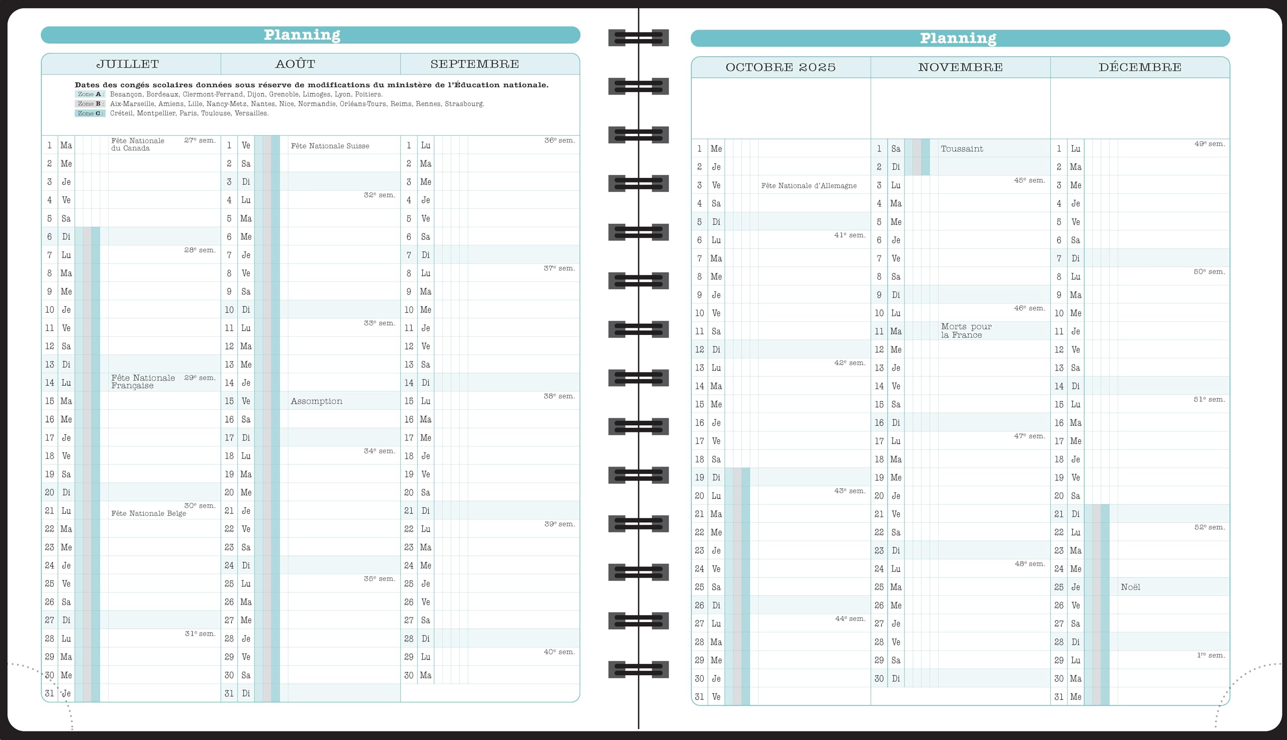Agenda Spiralé Sophie Adde Lady 18S - 1 Semaine Sur 2 Pages - 15 X 17 Cm - Vase - Exacompta Pas