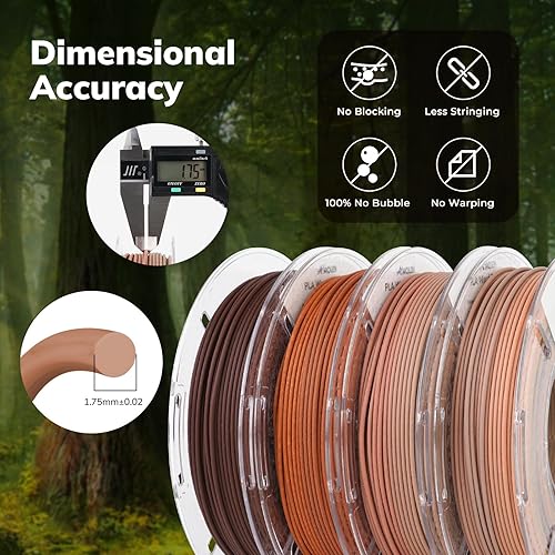 Vista 116 de AMOLEN - Paquete de 4 carretes de filamento de ácido poliláctico de seda para impresora 3D, brillante, bicolor, 1/16 de pulg./1.75 mm, azul Verde