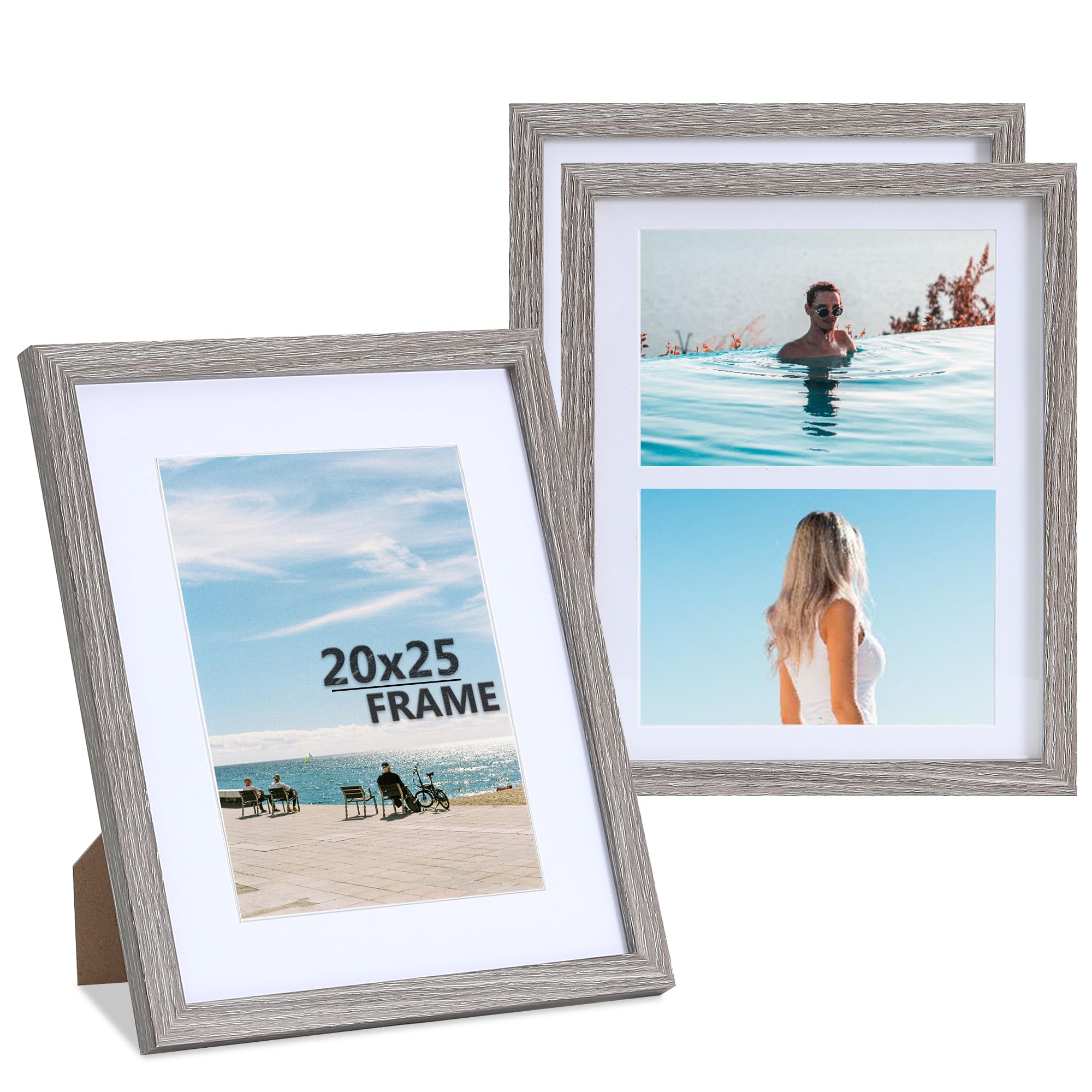 LYYYYX 8x10 Wooden Photo Frame with Mount Display, 10 x 15 and 13 x 18 cm with Matt MDF Frame, Set of 3 Certificate Frames, Photo, Poster, Puzzle Frame — image 1