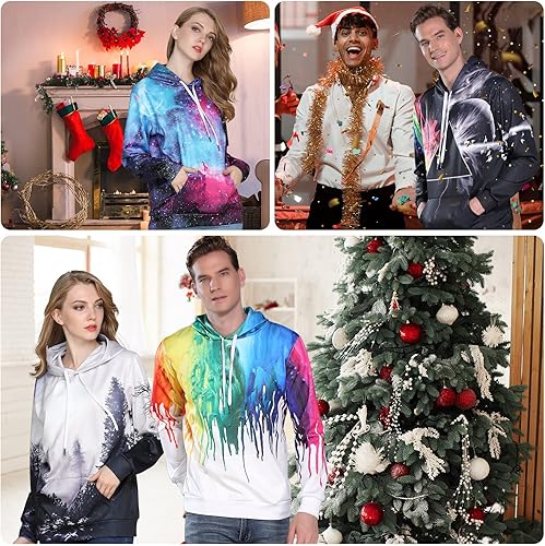 Vista 6 de wangstar Sudaderas con capucha gráficas para hombre, sudaderas con capucha para regalar a rapero de Navidad, cosas geniales, color negro y rojo