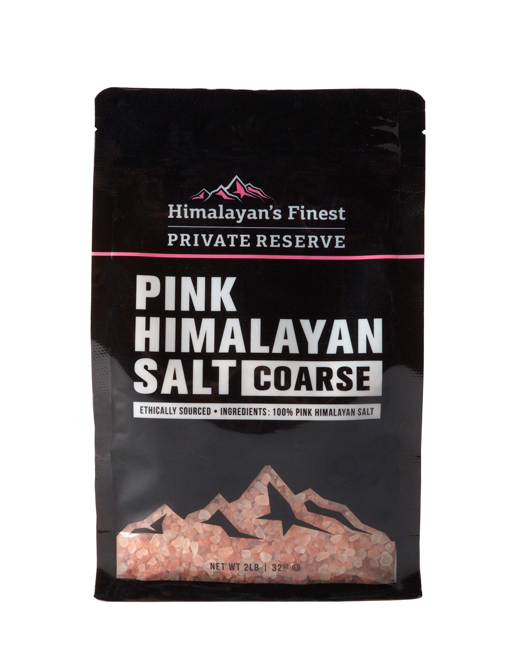 Himalayan's Finest - Organic Pink Himalayan Salt Coarse - Non-GMO, Keto Friendly Kosher Salt Ideal For Popcorn Salt, Seasoning & Spice Tools, Perfect Refill For Your Salt Shaker & Salt Grinder - 2 LB
