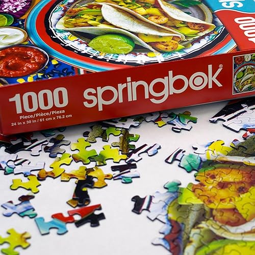 Miniatura 4 de Springbok Taco Table - Rompecabezas de 1000 piezas para adultos, tema de fiesta de tacos del Cinco de Mayo, ideal para noches de juego, tamaño